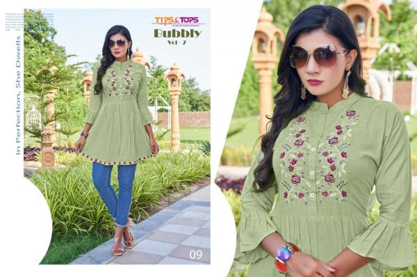 Tips Tops Bubbly vol 7 Rayon Slub Designer Western Top Collection